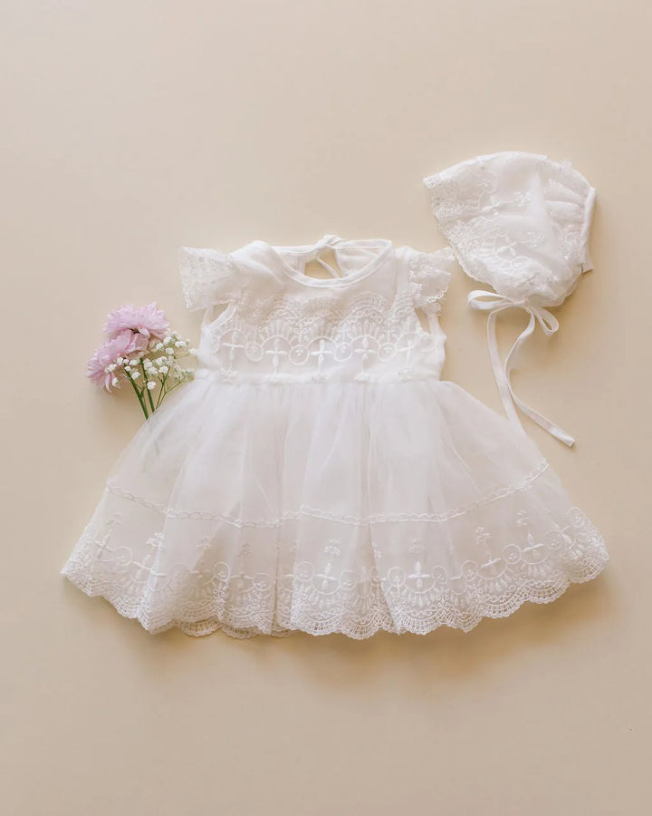 Magnolia Baptism Blessing Dress & Bonnet