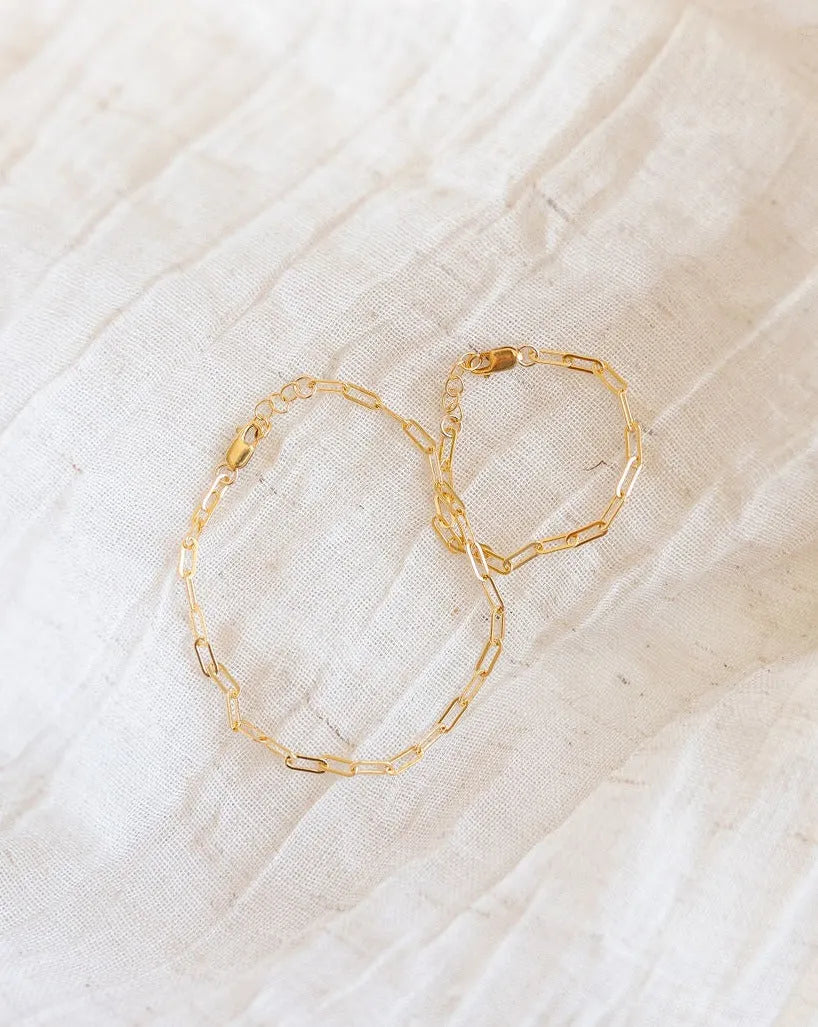 Mommy & Me Paperclip Bracelet - 14K Gold Filled