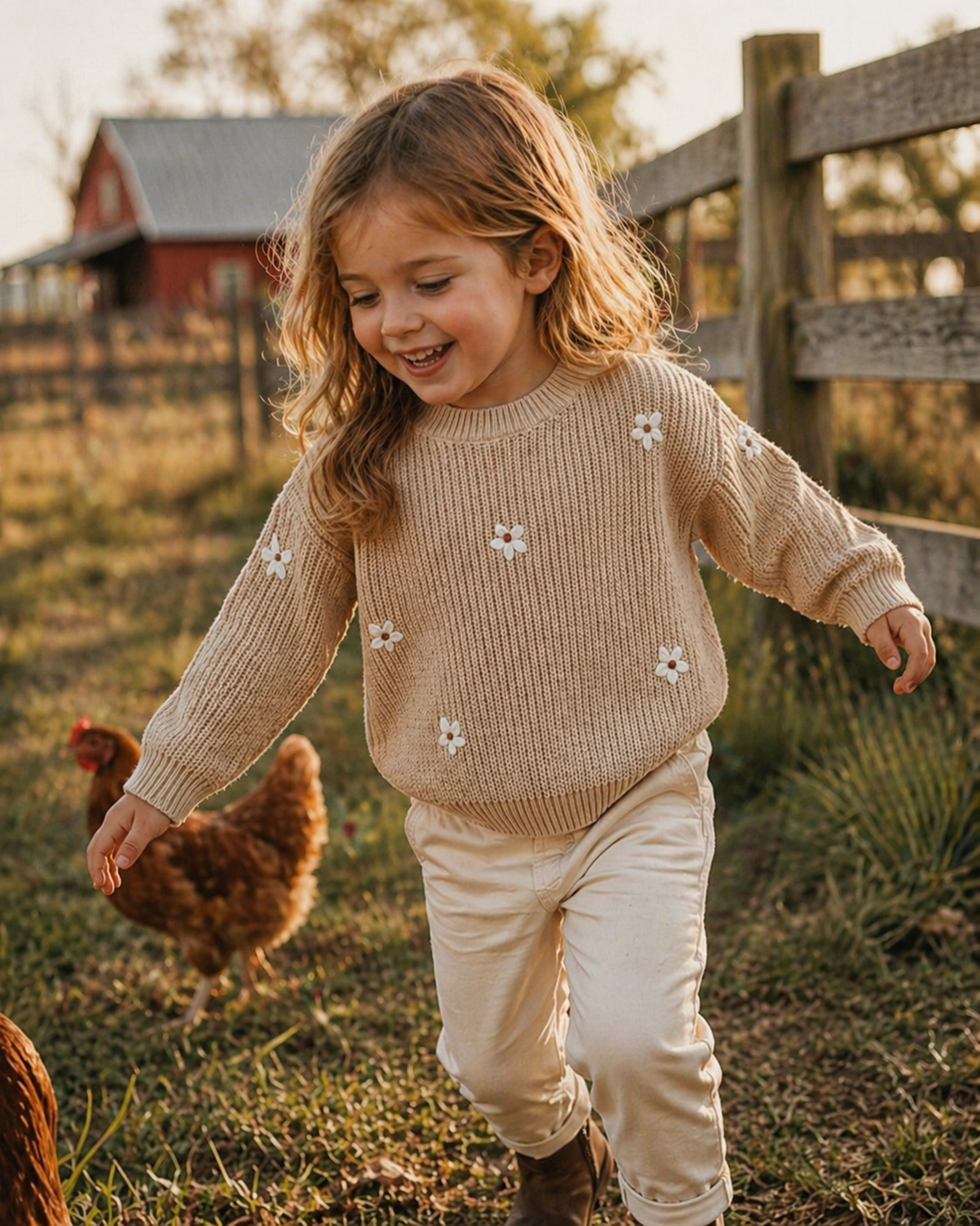 Daisy Embroidered Knit Sweater