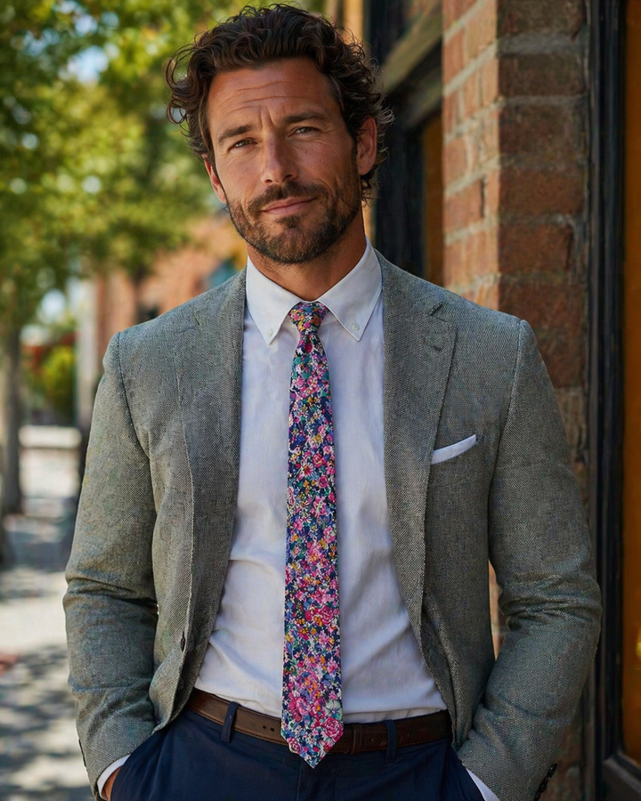 Men's Skinny Tie in Retro Radiance