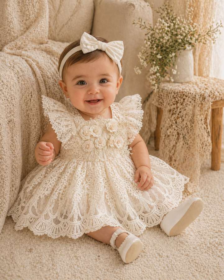Rosalie Bloom Romper in Cream