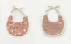 Scalloped Bib in Rosy Brown & Posies // Double Sided - Reverie Threads