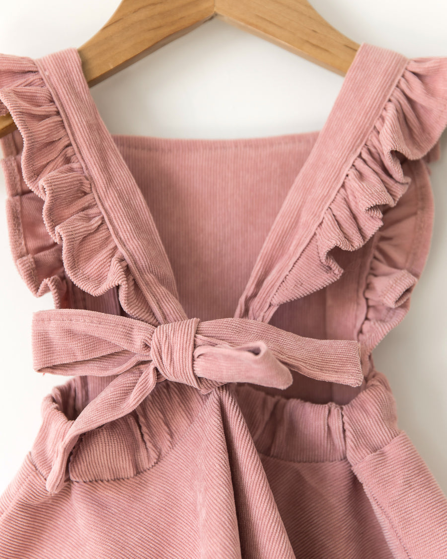 Cassia Corduroy Dress in Pink - Reverie Threads