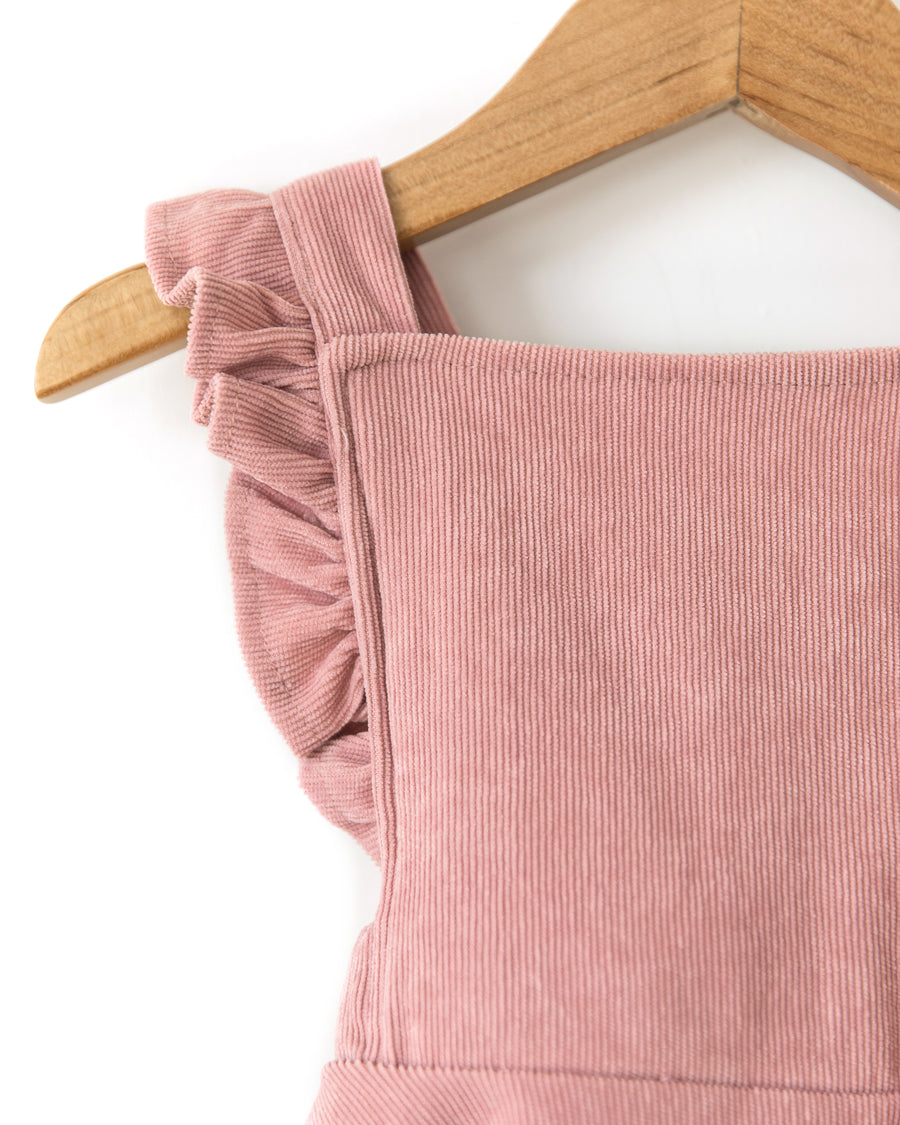 Cassia Corduroy Dress in Pink - Reverie Threads