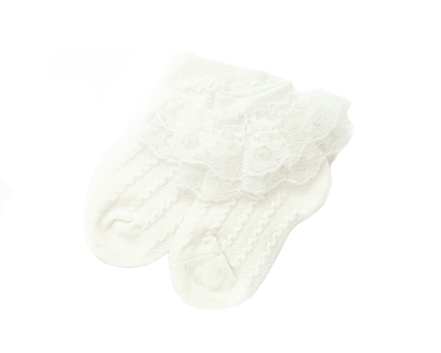 Zora Socks in White - Reverie Threads