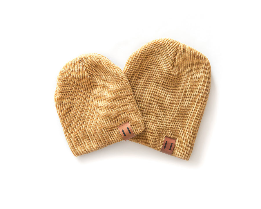 Daddy & Me Dude Beanie in Mustard Yellow - Reverie Threads