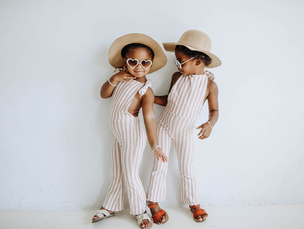 Hippie Vibes Jumpsuit in Pink Stripes - Reverie Threads
