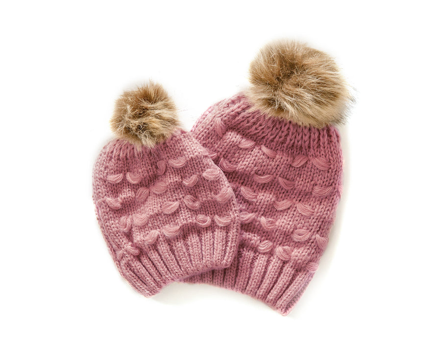 Mommy & Me Cozy Knit Beanie in Mauve *Sold Separately*