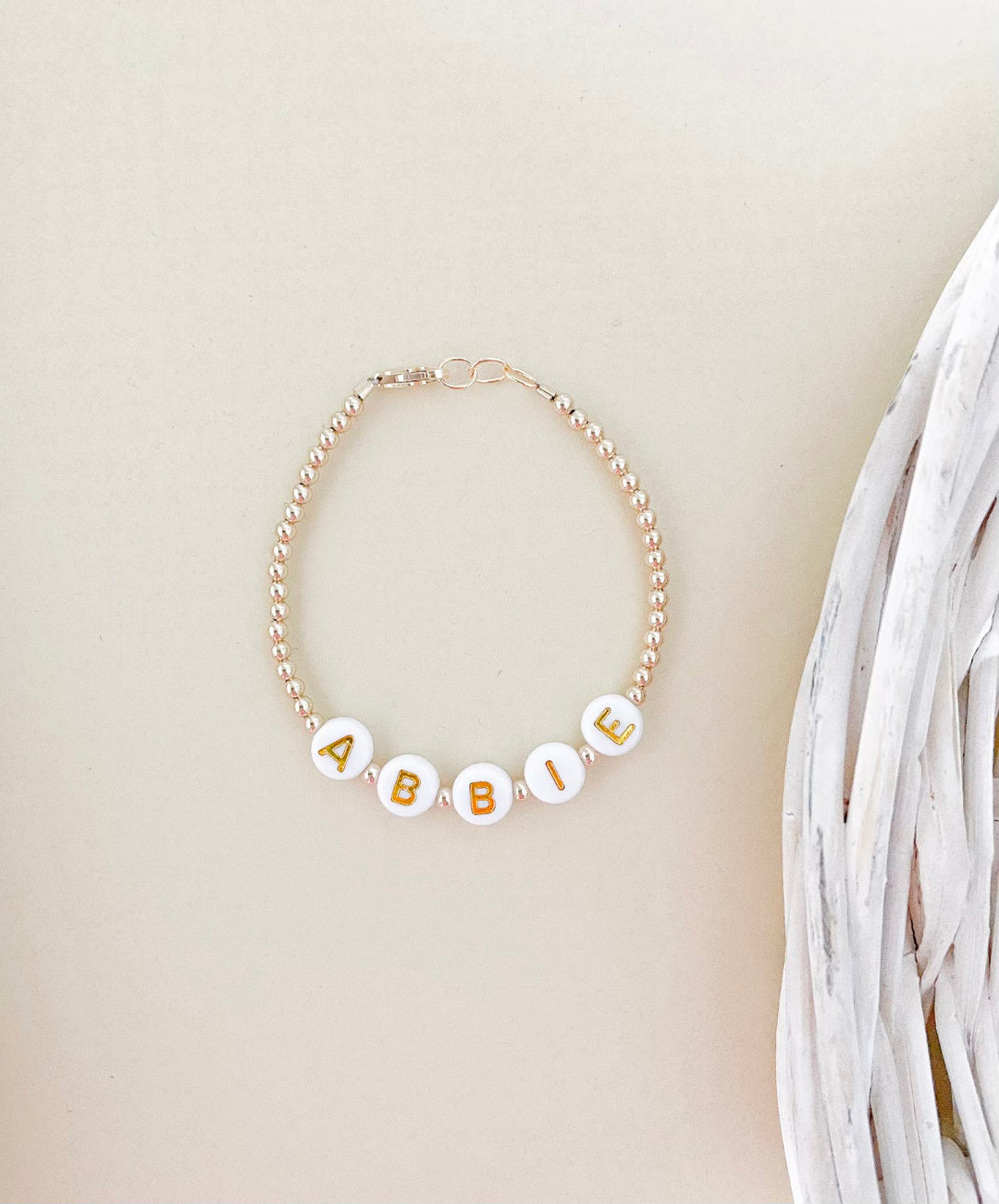 Personalized Name Mommy & Baby Bracelet in 14K Gold Filled Beads