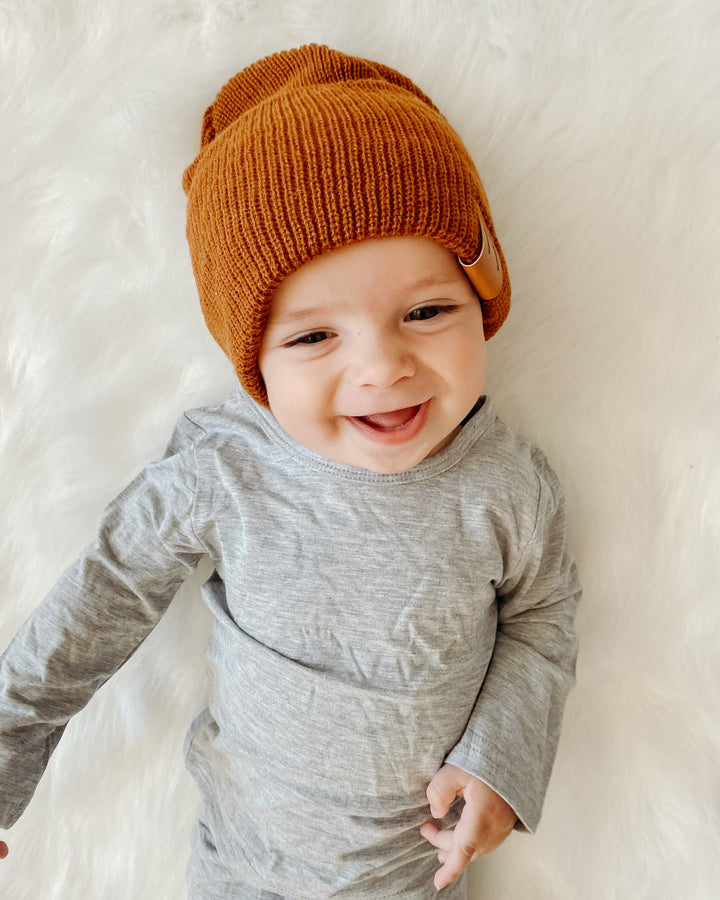Daddy & Me Dude Beanie in Cognac *Sold Separately*