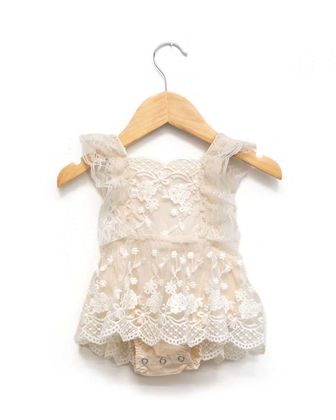Everly Lace Romper in Ivory