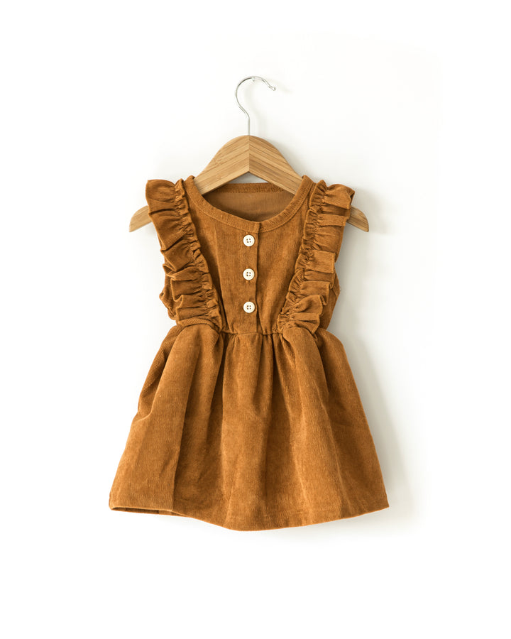 Serenity Corduroy Dress in Rust - Reverie Threads