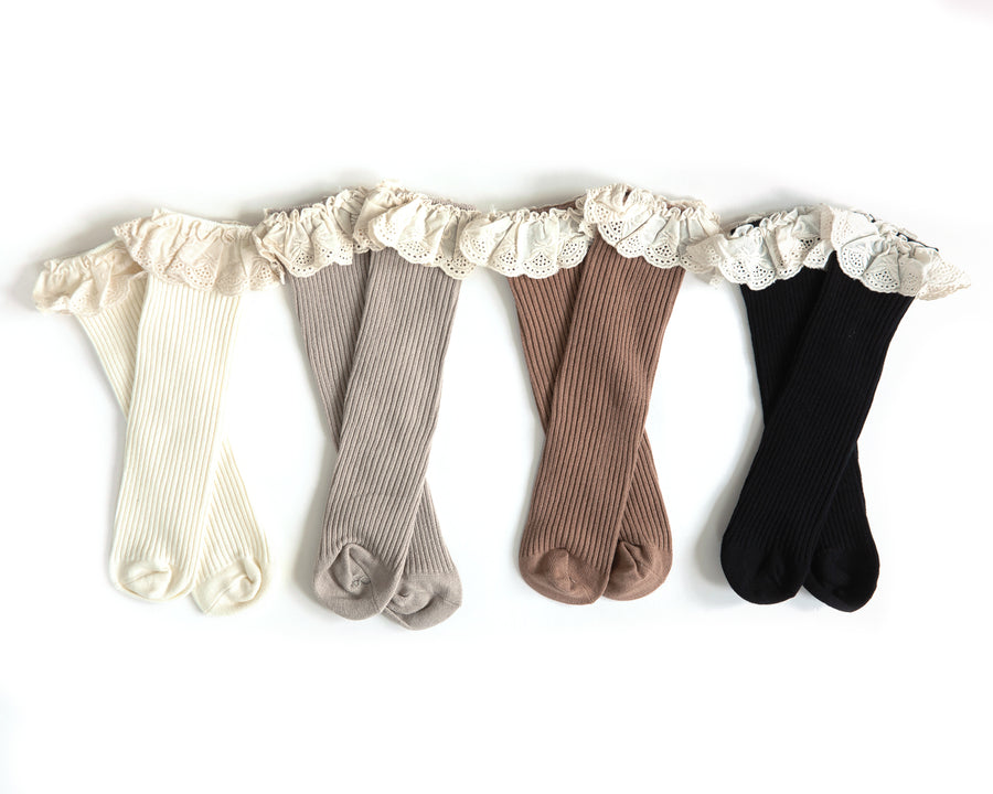 Lessie High Socks in Rosy Brown
