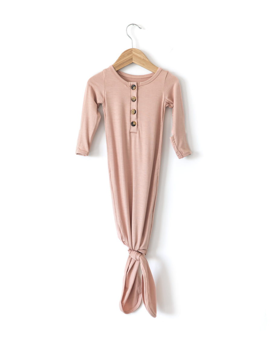 Buttery Soft Knotted Gown in Dusty Rose - Reverie Threads
