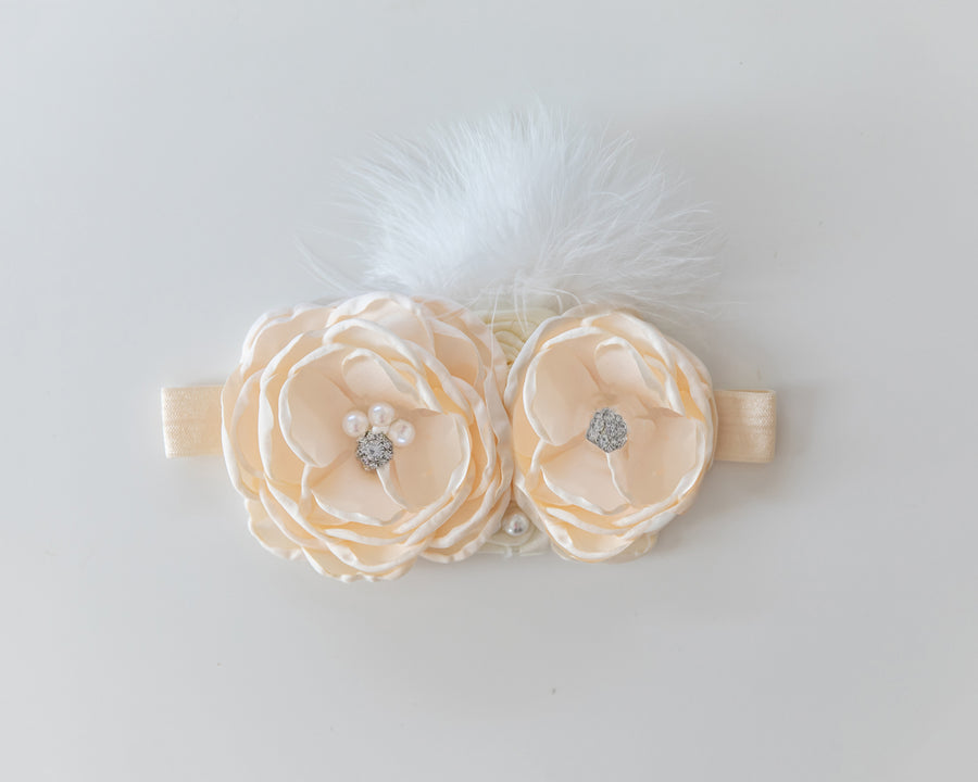 Isadora Flower Headband in Ivory
