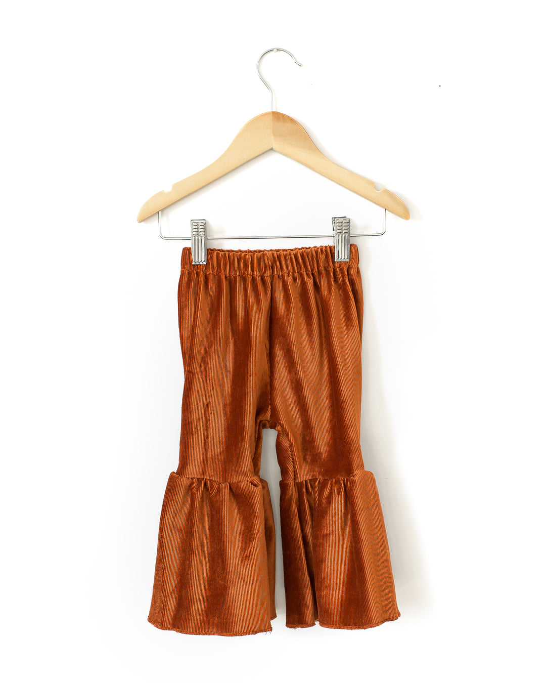 Corduroy Bell Bottom Pants in Rust - Reverie Threads