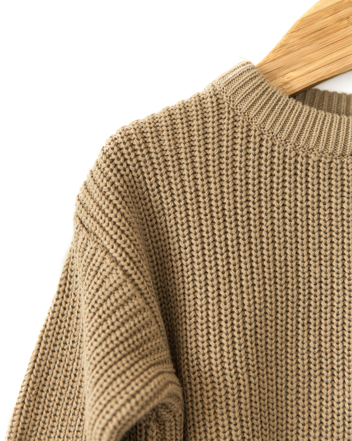 Tansy Knit Sweater in Brown - Reverie Threads