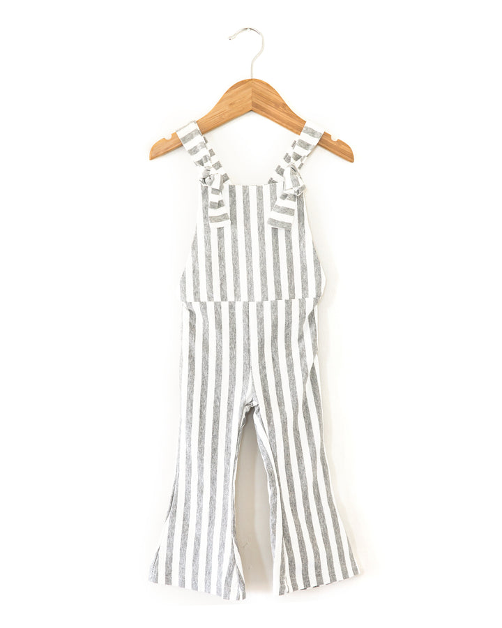 Hippie Vibes Jumpsuit in Gray Stripes - Reverie Threads