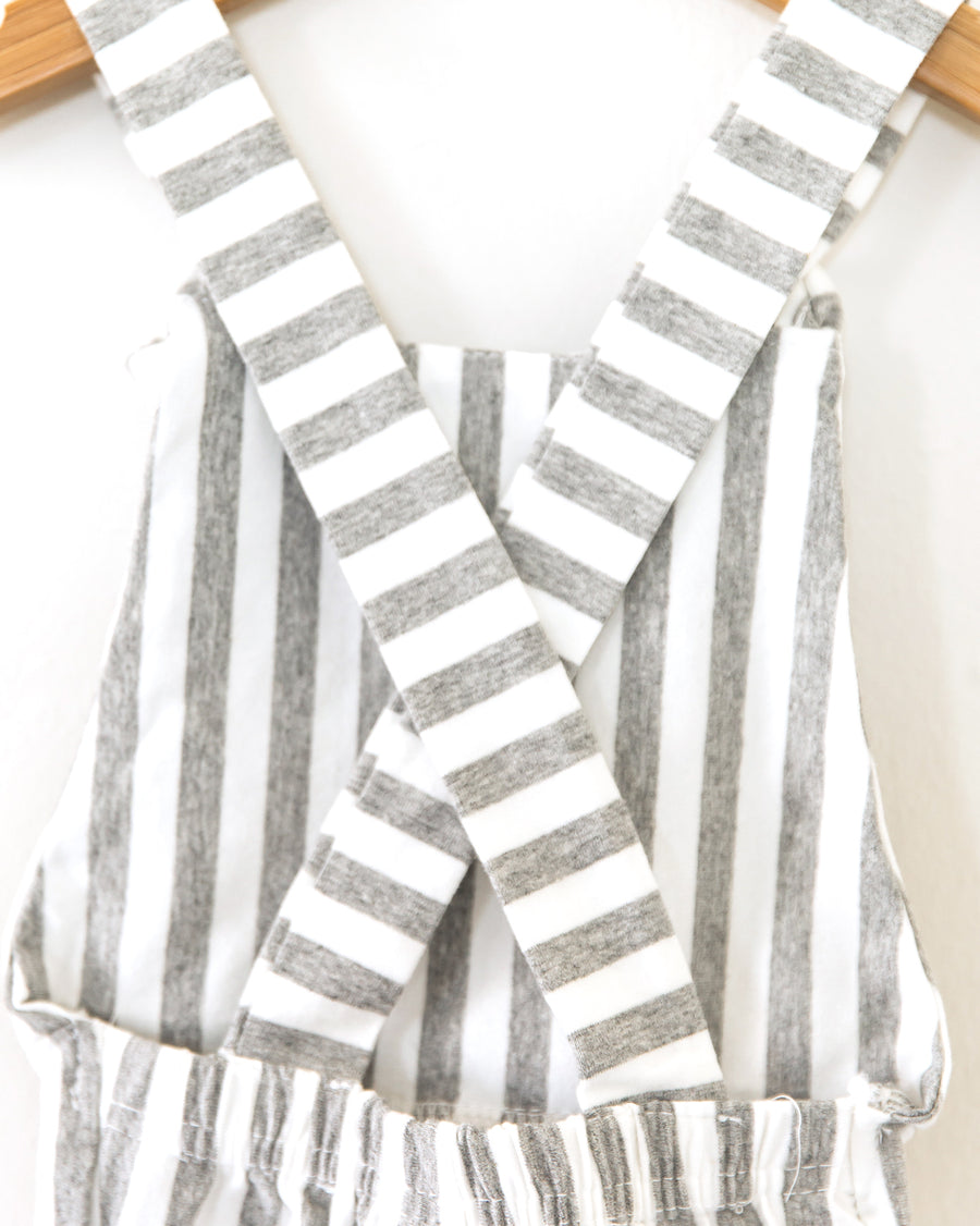 Hippie Vibes Jumpsuit in Gray Stripes - Reverie Threads