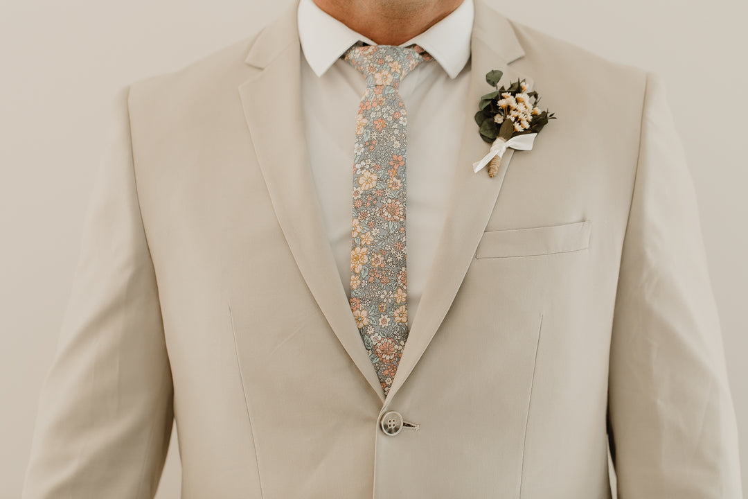 Men's Skinny Tie in Bloomy Day