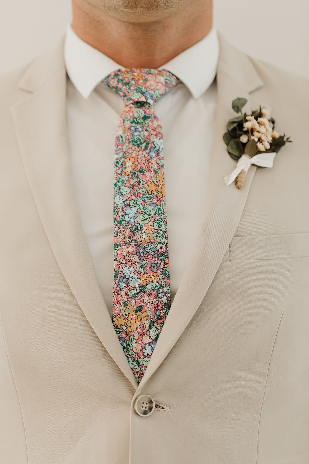 Men's Skinny Tie in Botanic Vibes