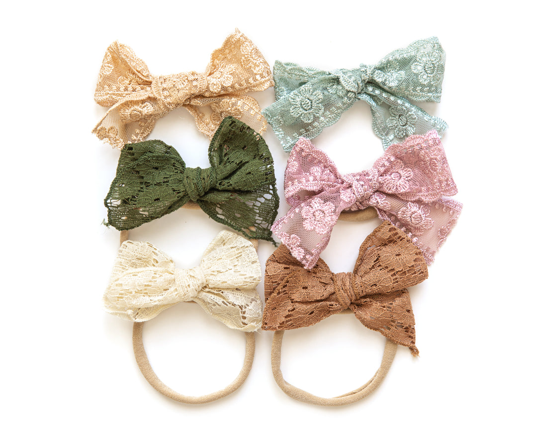 Luna Bow Headband in Lacey Brown
