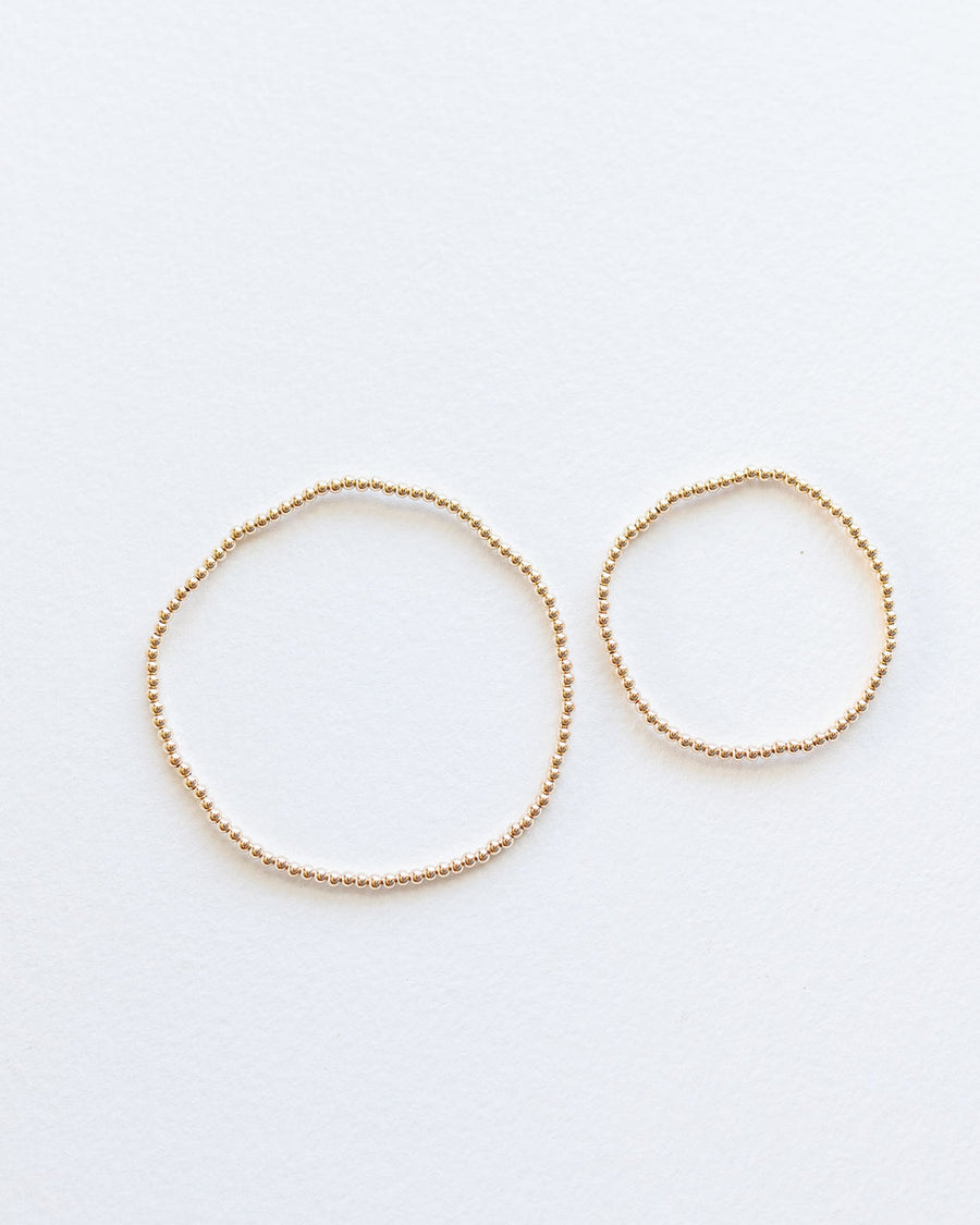 Thin Gold Filled Bead Bracelet -2mm